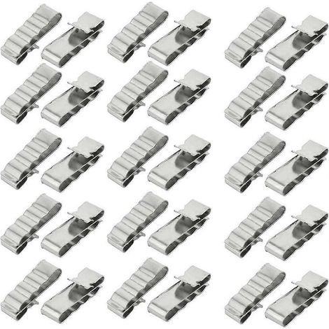 30 pinces de serrage pour câbles photovoltaïques en acier inoxydable, pour faisceaux de câbles de remorque.-3.15x11cm-Silver (1/4)
