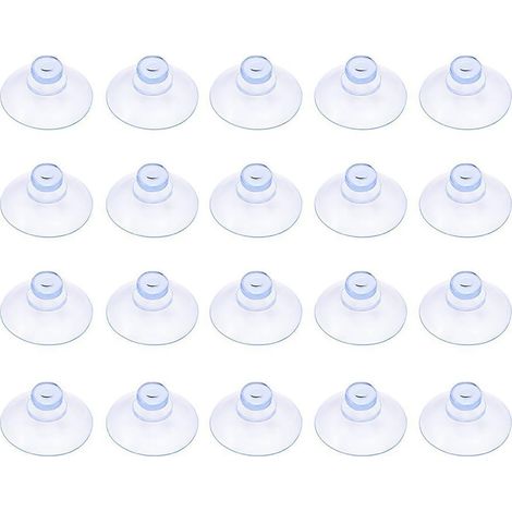 Lot de 20 petites ventouses transparentes en plastique, sans crochet, 30 mm
