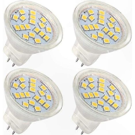 Ampoules LED GU4 4W Blanc chaud 3000K - 12V MR11 Angle de faisceau 120° Lot de 4 Éclairage écoénergétique pour la maison (1/5)