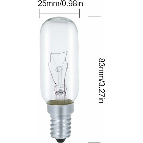 Ampoule Pour Hotte Aspirante E14 40W, T25 230V Ampoule Incandescence Blanc Chaud 2700K Dimmable, Lot de 4 (1/4)