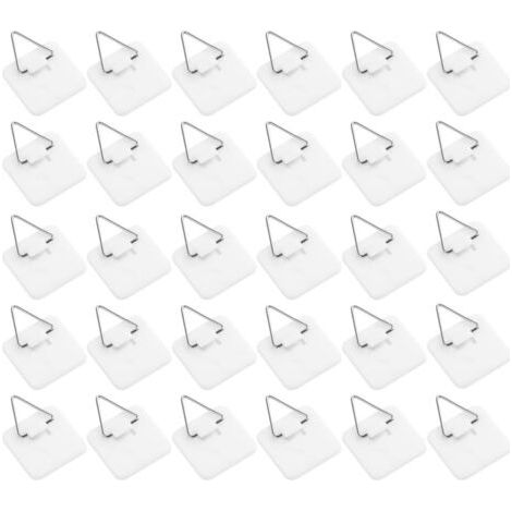 30 Stück (3,2 x 3,2 cm) selbstklebende Wandhaken, unsichtbare Bilderhaken zum Aufhängen, unsichtbare runde/quadratische Bilderhaken, Wandhalterungen für Gemälde, Rahmen und Dekoration