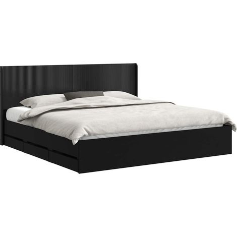 Estructura de cama con almacenamiento y cabecero Negro vidaXL (1/5)