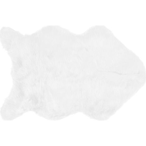 Tapis en Fausse Fourrure de Mouton Doux - Décoration pour Salon, Chambre et Canapé - Blanc (1/5)
