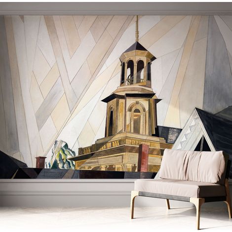 Papier peint adhésif décoratif avec colle pour salon chambre et bureau Installation rapide Tour architecturale 312x219 cm (1/5)