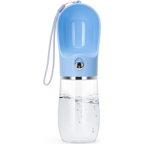 Dog Water Bottle, 380ml Portable Water Bottle, for Outdoor Pets, Hiking, Traveling, Camping (Blue)