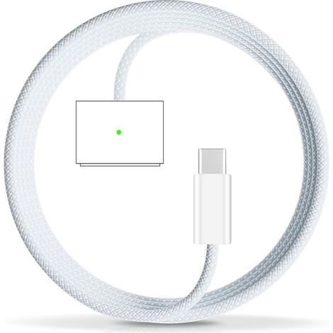 140-W-USB-C-Magnetladegerät für MacBook Air/Pro, PD-Schnellladung, Magnetanschluss der 3. Generation, 2 m langes, geflochtenes Kabel, ideal für Reisen, Himmelblau (1/5)