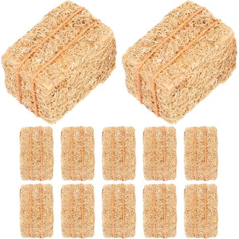12 Mini Bottes de Foin décoratives - Accessoires de Ferme pour Maison de poupée - Ornement de Micro-Paysage - Mini Bottes de Paille pour Noël et l'automne (1/5)