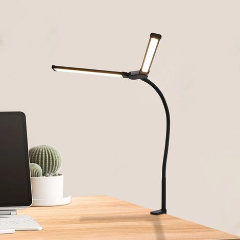 Dual Head USB Desk Lamp LED Flexible Reading Light 10 Brightness 3 Colours  for bedroom, office, living room, bedside table, desk