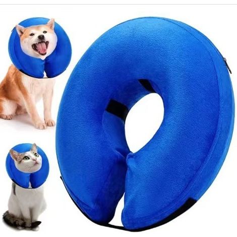 Hundehalsband, aufblasbares Hundehalsband, Anti-Leck-Hundehalsband, aufblasbare Genesungshalsbänder zur Wundheilung und zur Verhinderung von Beißen oder Kratzen (Blau L)