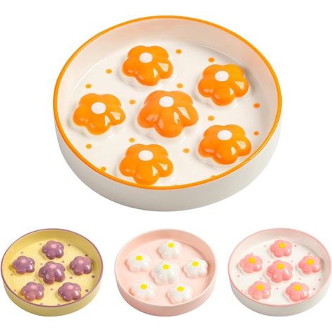 Comedero de cerámica para gatos,170,1 g,comedero tipo rompecabezas para una nutrición saludable,16 x 3 cm (ancho x alto),170 g (1/5)