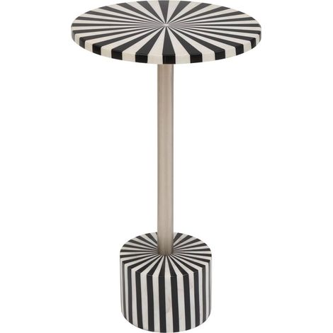 Tavolino nema bianco e nero 36x36x58,5 cm - Atmosphera créateur d'intérieur