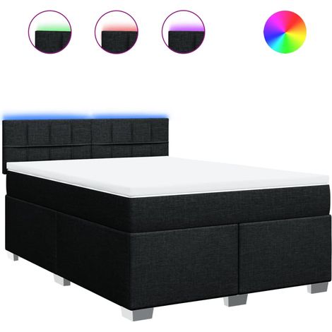 Maison Exclusive - Boxspringbett mit Matratze Schwarz 160x200 cm