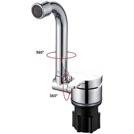 Robinet de cuisine durable pour accessoires de camping-car, robinet d'eau chaude/froide réglable à 360 degrés (1/5)