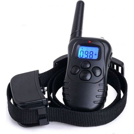 Wiederaufladbares elektrisches Trainingshalsband, wasserdicht, mit drahtloser Fernbedienung, 300 Meter Reichweite, geeignet für das Hundetraining (1/4)