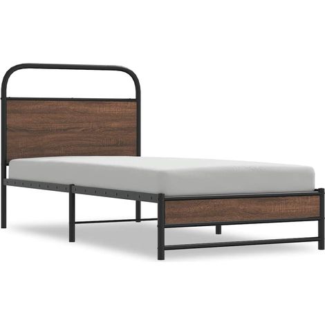 Lit simple Lit adulte Cadre de lit sans matelas 100x190 cm chêne marron (1/5)