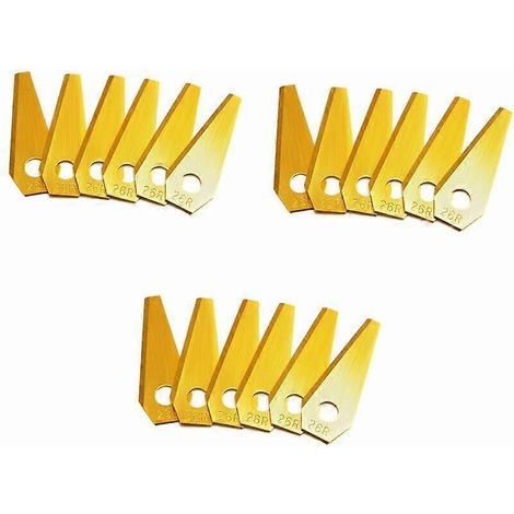 18 lames en titane pour tondeuses robots Bosch Indego - Compatibles avec toutes les tondeuses robots Bosch, S400, S350, S500, Superma, couleur or (1/5)