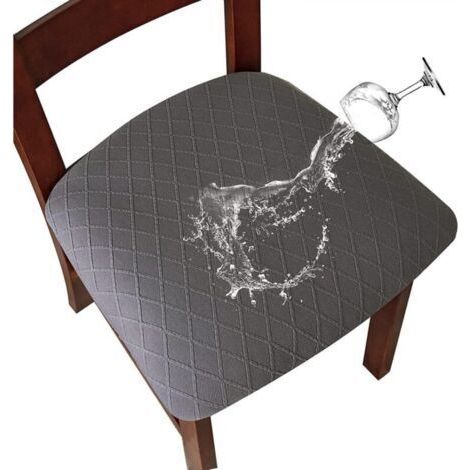 Housse de siège extensible imperméable gris foncé 4 pièces en treillis diamant, boucle 45509 cm, adaptée aux chaises de restaurant