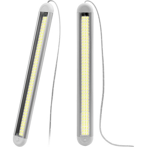 Barra luminosa a LED 12V da 2 pezzi, Utilità a LED 12v, Barra luminosa interna a LED da 120 perline, Interruttore per striscia luminosa interna a LED per roulotte, camper, barche, cucine, bagni, camer (1/5)