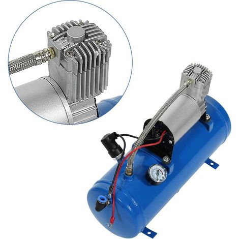 Compresseur d'air 12V 150PSI avec réservoir 6L, gonfleur de pneus pour camion, camping-car, train, klaxon pneumatique (1/5)