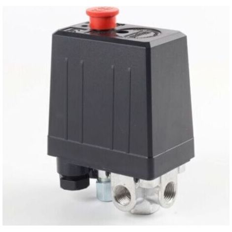 Pressostat Compresseur Air 1PC Vertical 4 Sorties, Métal/Plastique, 82x52x127mm, 220/380V, 5-8KG (1/4)