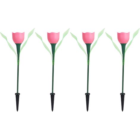 Lampe Solaire Tulipe Led - Éclairage Extérieur Étanche Ip65 - Décoration Jardin Et Balcon - Lot De 4 (1/5)