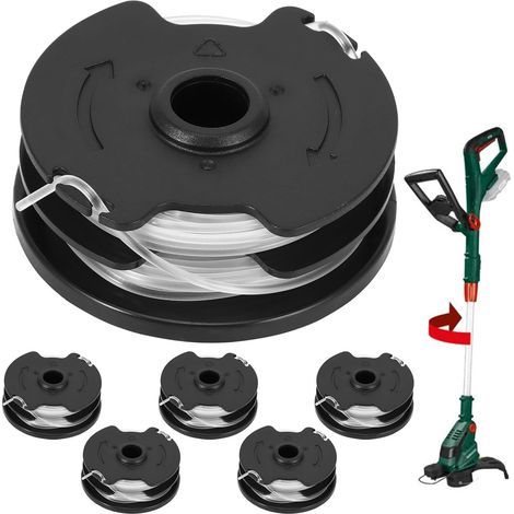 6Pcs Bobine Fil Coupe Bordure, pour Parkside PRTA 20-Li A1 / B2 / C3/PRT 300 A1/PRT 550 A1/A3, Bobines de fil de Rechange Durables pour une Vitesse de Coupe Améliorée, Ø 1,60 mm, Longueur 8,3 m (1/5)