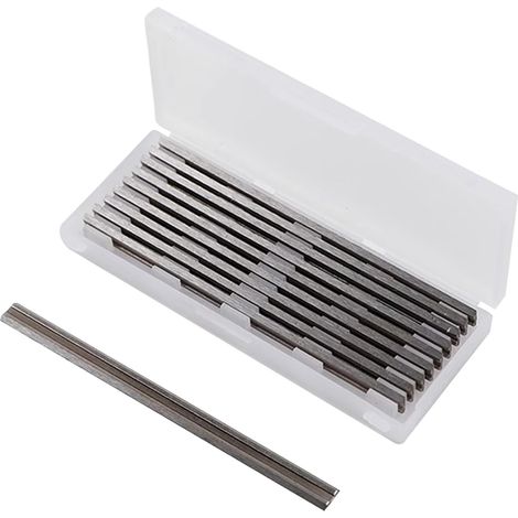 10 Pièces Fer de Rabot 82mm HSS Lames de Raboteuse Fers Réversibles Carbure Ensemble de Rabot Electrique Lame 82x5.5x1.2mm, pour Rabots Makita, Black & Decker, Bosch, DeWalt et Elu (1/5)