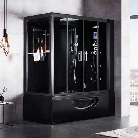 Combi Balneo douche Hammam CBH BLACK Archipel® 179x97 - DROITE