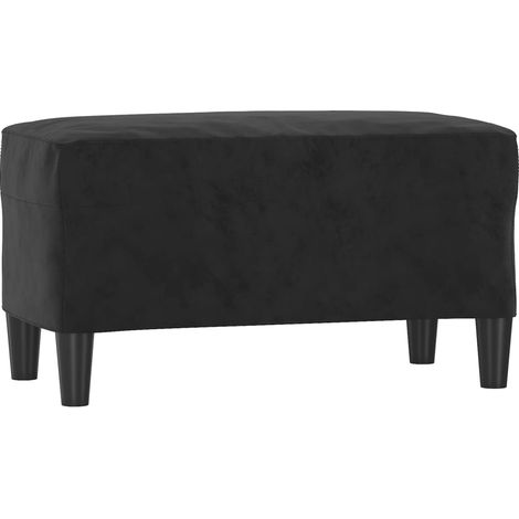 Banc d'intérieur，Banc Noir 70x35x41 cm Velours CFW65917 (1/5)