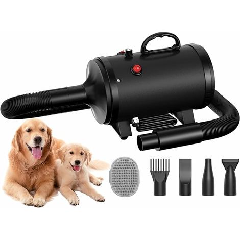 Dog Blower - 4.5 HP / 3200 W - Adjustable Motor - Dog Care Blower with 4 Different Nozzles - Elastic Hose and Maintenance Brush (1/5)