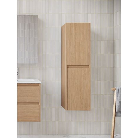 Stano. – Armoire de rangement FORTINA 120 cm chêne clair – 4 étagères – Design minimaliste – Meuble en kit à monter soi-même