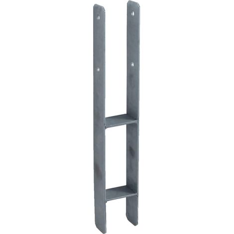 Support à sceller H avec vis 60 x 10 x 6 cm en acier galvanisé (1/3)