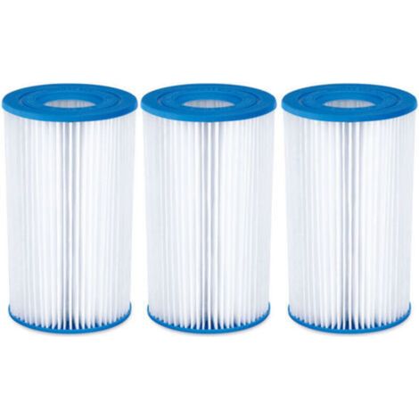 Lot de 3 cartouches filtres A/C Summer Waves pour piscine-Bleu