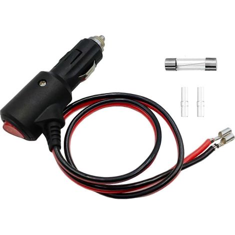 Prise allume-cigare 12 V compatible avec interrupteur - Prise allume-cigare de remplacement robuste avec fil et indicateur LED, 15 A, prise allume-cigare mâle 12 V A (1/5)