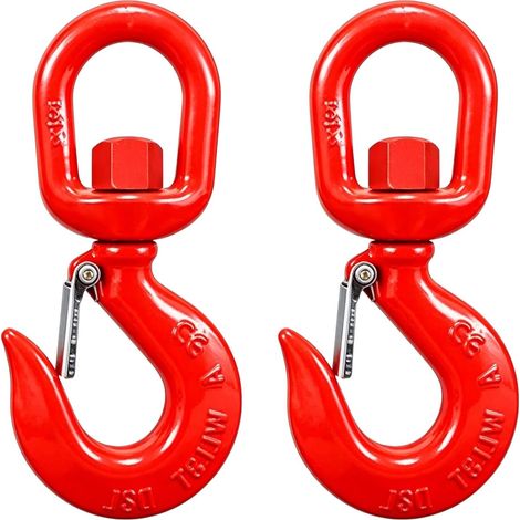Lot de 2 crochets de charge rotatifs 1T : crochets de charge tournants de qualité supérieure avec roulement à billes - Rotation à 360° - Crochet de levage robuste pour l'industrie de levage et de la (1/5)
