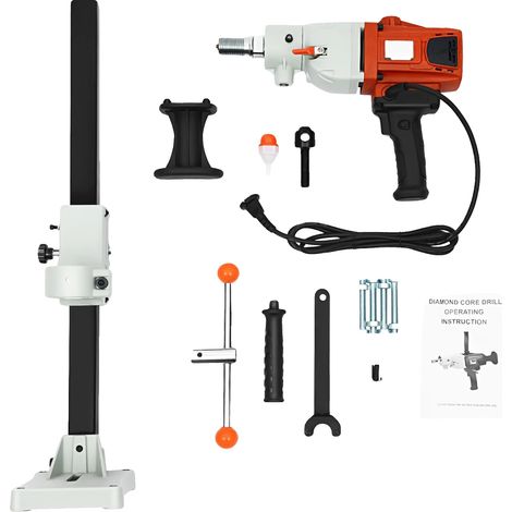 Machine de carottage en béton, fonctionnement humide et sec, support de hauteur réglable, Rouge (1/2)