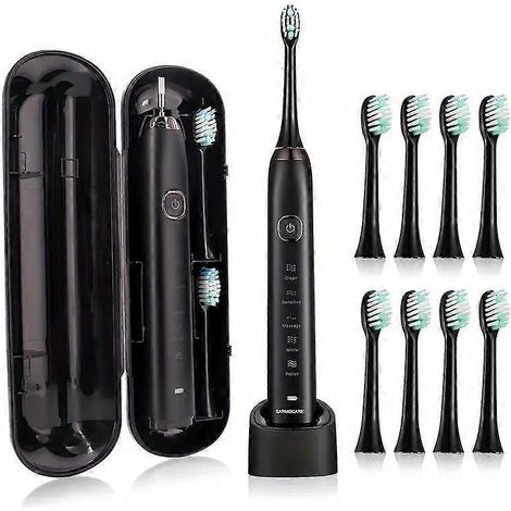 Brosse à dents électrique sonique portable étanche Sarmocare S100 IPX7 avec 8 têtes de brosse (1/4)
