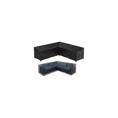 200 x 270 x 82 cm - Telo protettivo a L per mobili da giardino - impermeabile - rattan - per divano angolare - per soggiorno - Crezuo
