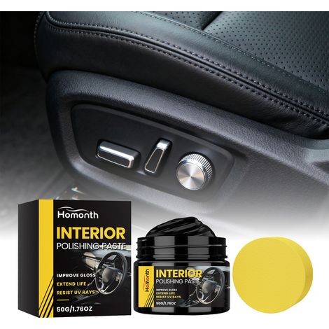 Car Plastic Refurbishing Paste - Interior and Exterior Gloss Refurbishment and Daily Cleaning & Care Paste - 50g + 1 Sponge -- BIEMMEDUE (1/5)