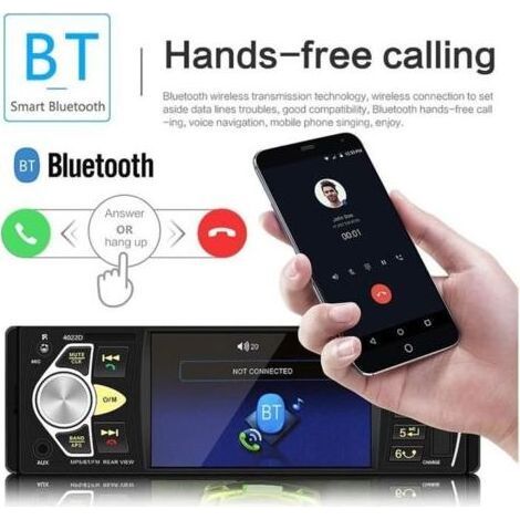Autoradio Bluetooth - - 1Din - Écran 4,1 pouces - Caméra de recul - FM numérique (1/3)
