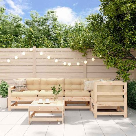 vidaXL Juego de muebles de jardín 6 piezas madera maciza de pino (1/5)