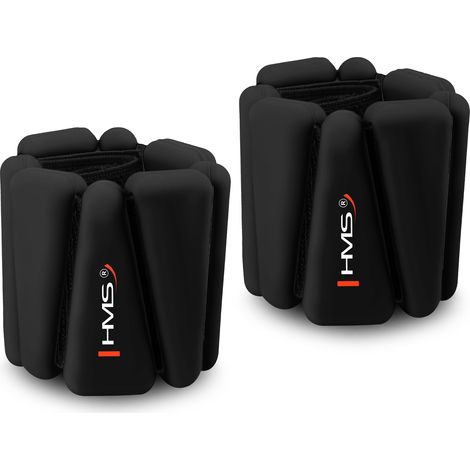 Pesi in silicone per esercizi di caviglia e polso SNK01 neri HMS (1/5)
