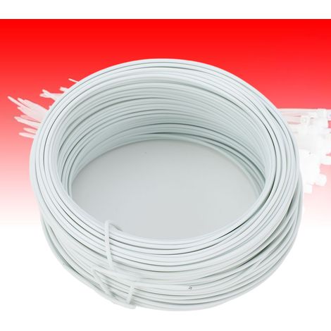 Fil de ligature en fer galvanisé électroplaqué 0,9/40 m, fil de ligature en PVC, fil de ligature blanc pour câbles optiques de télécommunications. (1/5)