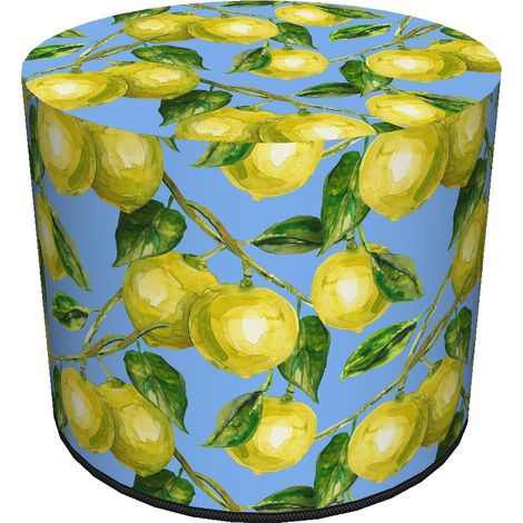 Pouf impermeabile in Cordura per casa e giardino - Motivo limoni, elegante, comodo, stabile, con cerniera, 40 cm, Bertoni (1/5)