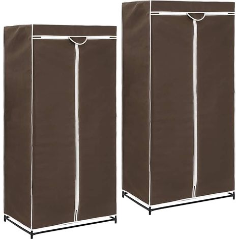 vidaXL Wardrobes 2 pcs Brown 75x50x160 cm (1/5)