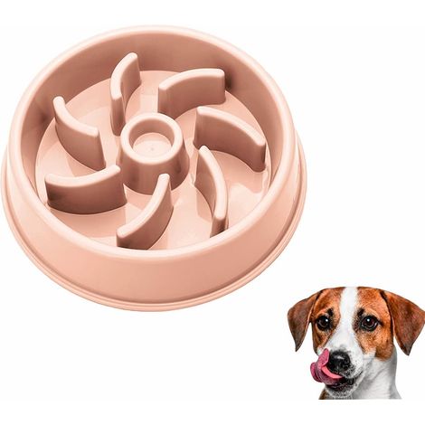 Gamelle Anti Glouton Chien Chat, Gamelle d'alimentation Lente pour Chiens, Gamelle Alimentation Antiderapante, Favorise Digestion Lente, pour Petit Moyen Gros Animal Domestique 20.85 CM（rose） (1/5)