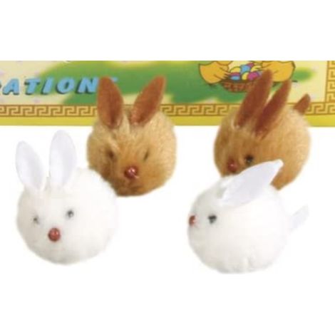 RAYHER - 2 PEZZI - CONIGLIETTI DI PELUCHES - COLORE MARRONE