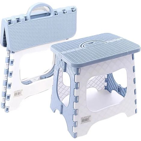 Marchepied pliable compact en plastique pouvant supporter jusqu'à 300 lb, 12 pouces, 30 cm, (bleu ciel) 1 pièce (1/5)