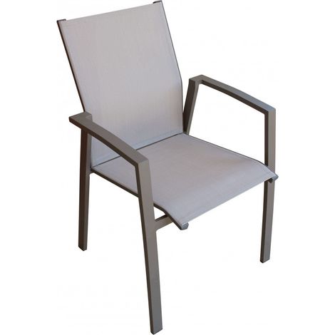 Poltrona Maili Impilabile 57x61x89 h cm in Alluminio Taupe (1/4)