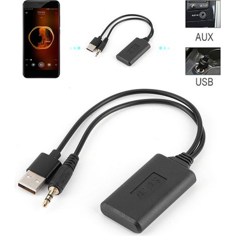 3,5-mm-/0,14-Zoll-Kfz-AUX-Audiokabel, kabelloser Bluetooth-Empfängeradapter, HiFi-Stereo-Musik-Autozubehör (1/5)